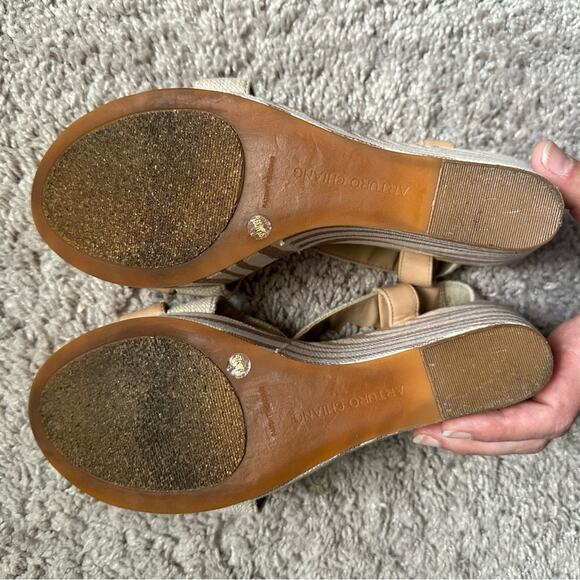 Arturo Chiang Clover Zebra Striped Wedge Platform Sandal Women’s size 9.5 - Picture 8 of 8